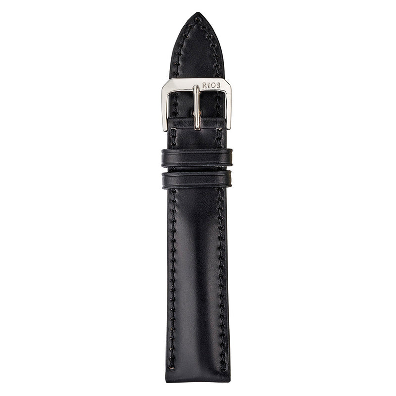 RIOS1931 CHICAGO Genuine Shell Cordovan Black Leather Watch Strap #R198-101