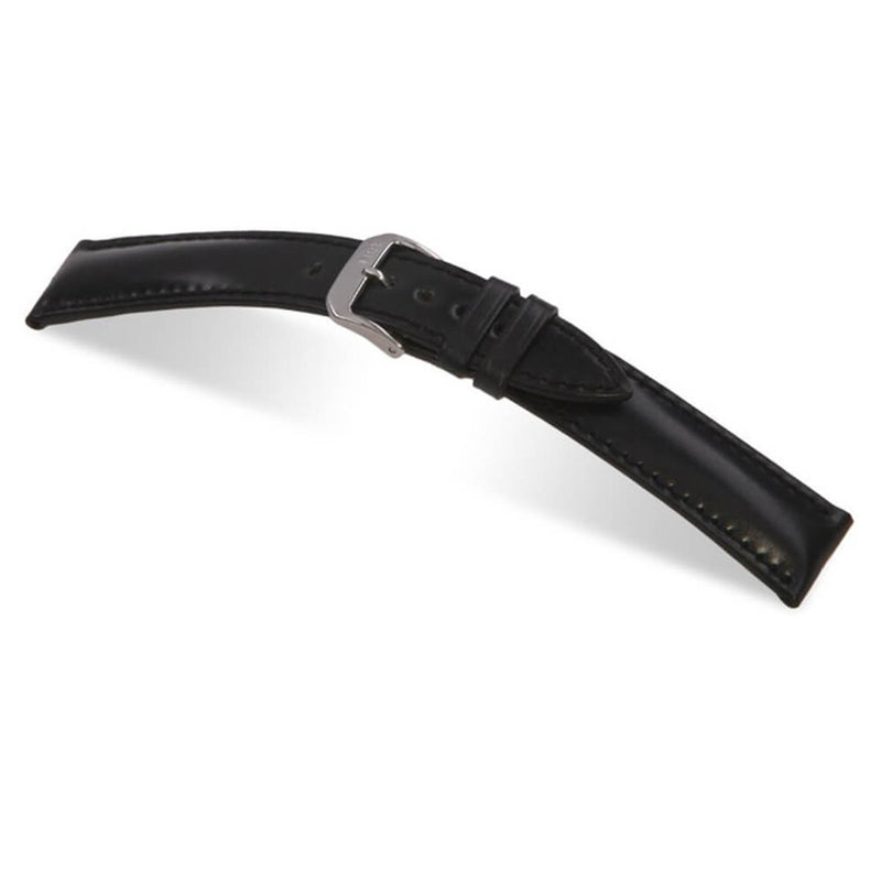 RIOS1931 CHICAGO Genuine Shell Cordovan Black Leather Watch Strap #R198-101