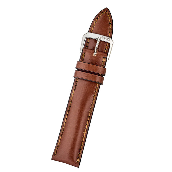 RIOS1931 CHICAGO Genuine Shell Cordovan Cognac Leather Watch Strap #R198-116 tilt