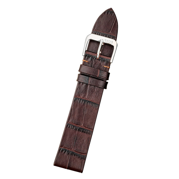 RIOS1931 MIAMI Genuine Calf Leather Brown Watch Strap #R35-103 tilt