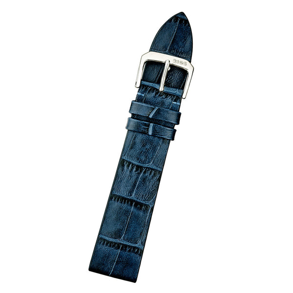 RIOS1931 MIAMI Genuine Calf Leather Blue Watch Strap #R35-104 tilt