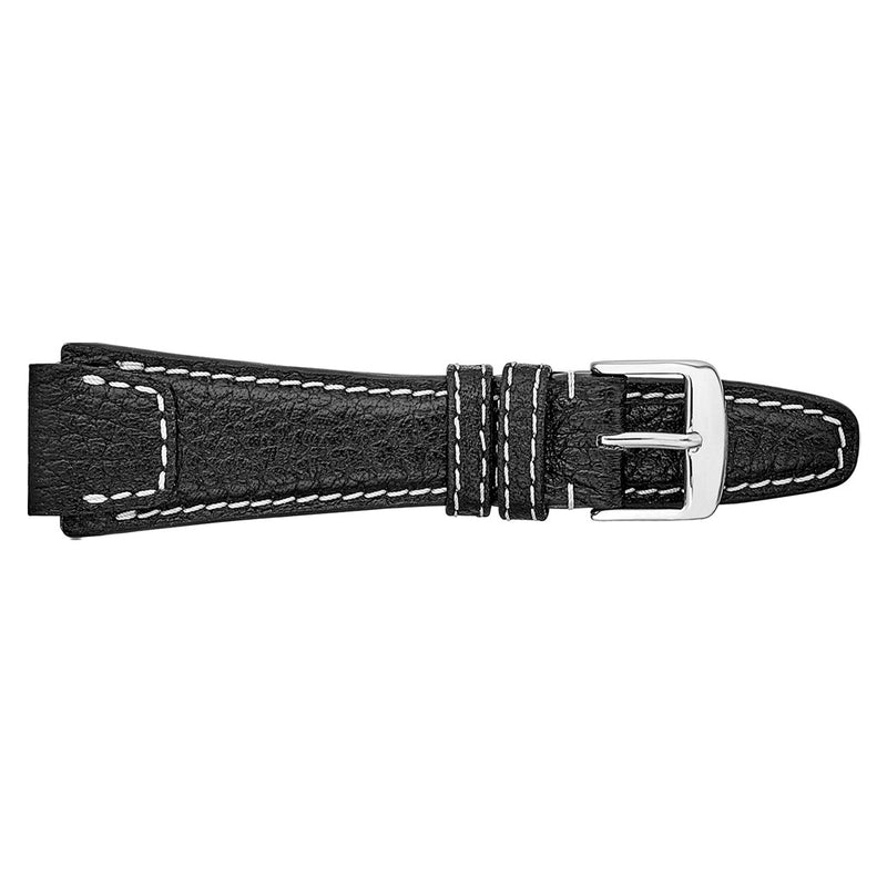 RIOS1931 NATURE Genuine Buffalo Black Leather Watch Strap #R61-101 side