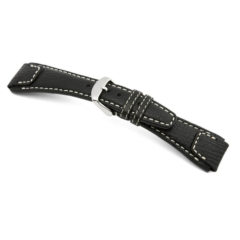 RIOS1931 NATURE Genuine Buffalo Black Leather Watch Strap #R61-101