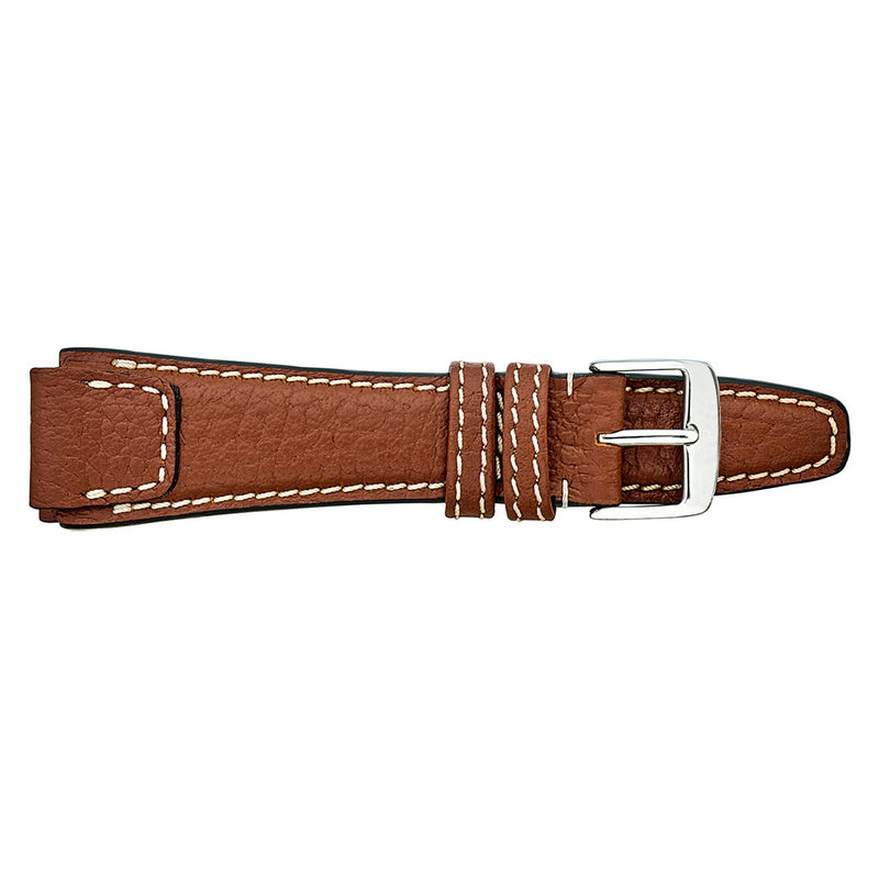 RIOS1931 NATURE Genuine Buffalo Cognac Leather Watch Strap #R61-116 side