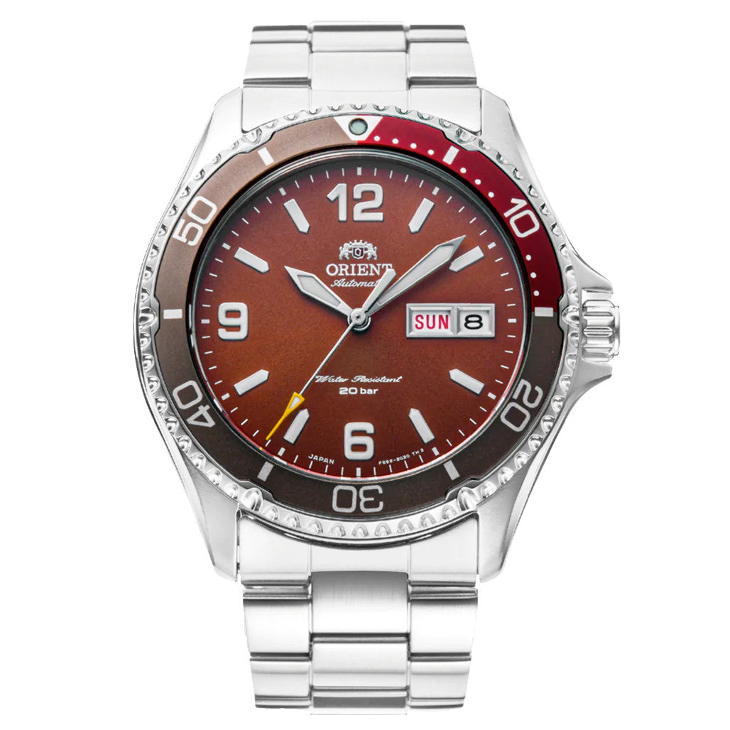 Orient Mako 3 Automatic Dive Watch with Maroon Dial #RA-AA0820R19B