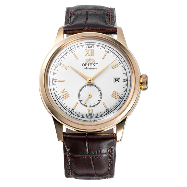 Orient Bambino Version 2 Small Seconds with Yellow Gold White Dial #RA-AP0106S30B