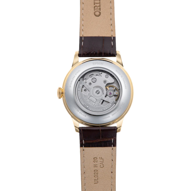 Orient Bambino Version 2 Small Seconds with Yellow Gold White Dial #RA-AP0106S30B