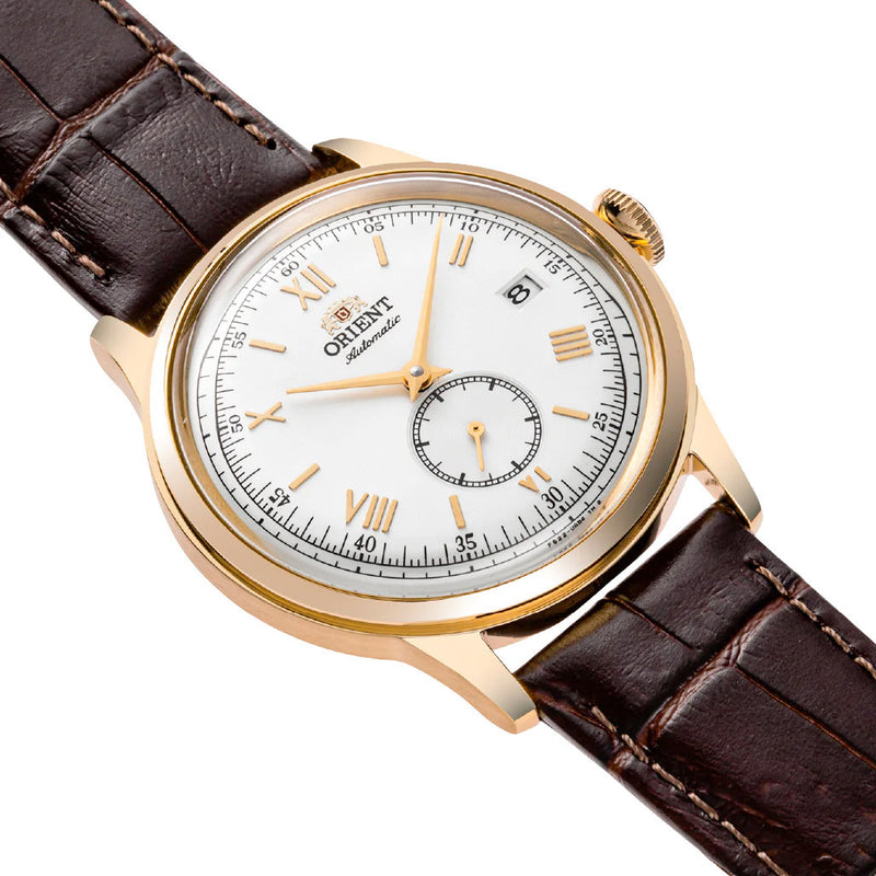 Orient Bambino Version 2 Small Seconds with Yellow Gold White Dial #RA-AP0106S30B