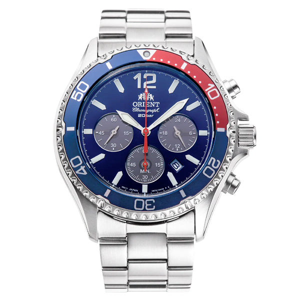 Orient Solar Sports Chronograph with Blue Dial #RA-TX0201L10B