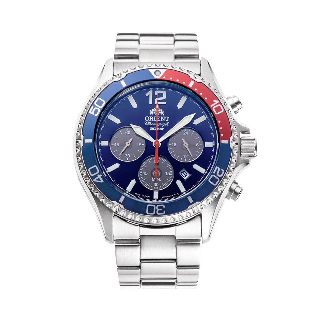 ORIENT Chronograph クォーツ 腕時計 Orient Solar Sports Chronograph with Blue Dial #RA-TX0201L10B