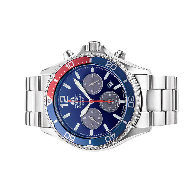 Orient Solar Sports Chronograph with Blue Dial #RA-TX0201L10B
