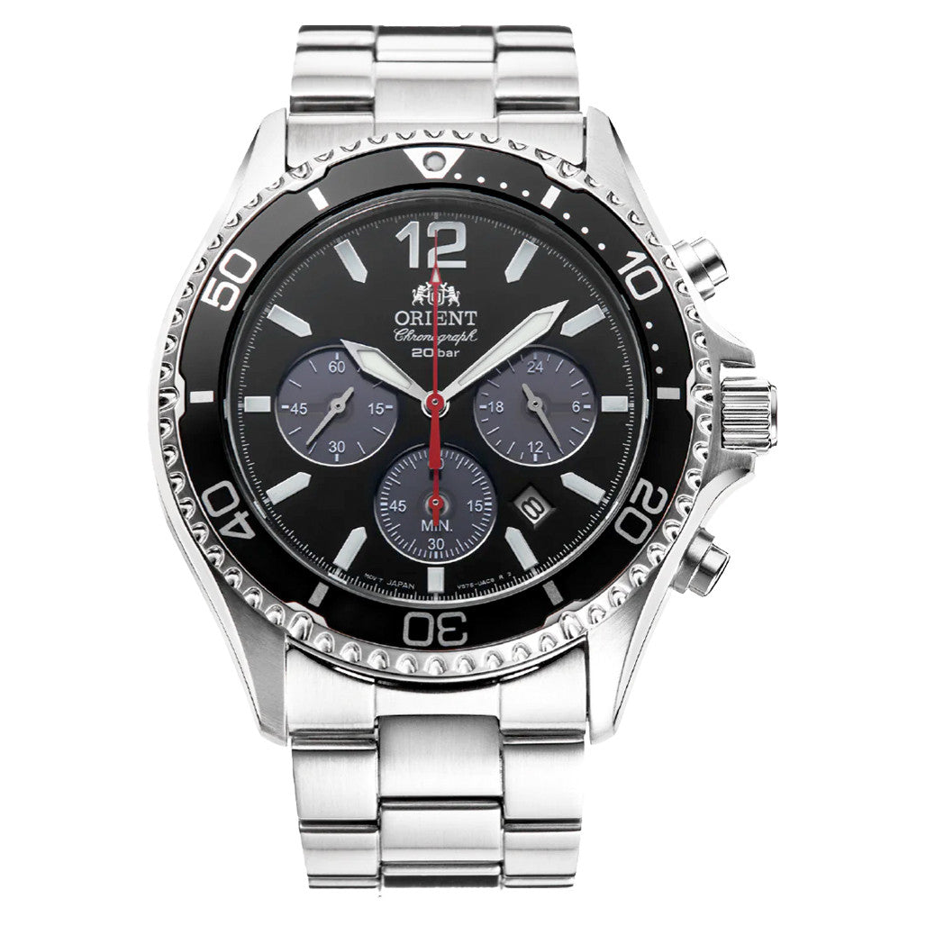 Orient ag03-c0-b ブラック Orient Solar Sports Chronograph with Black Dial #RA-TX0202B10B
