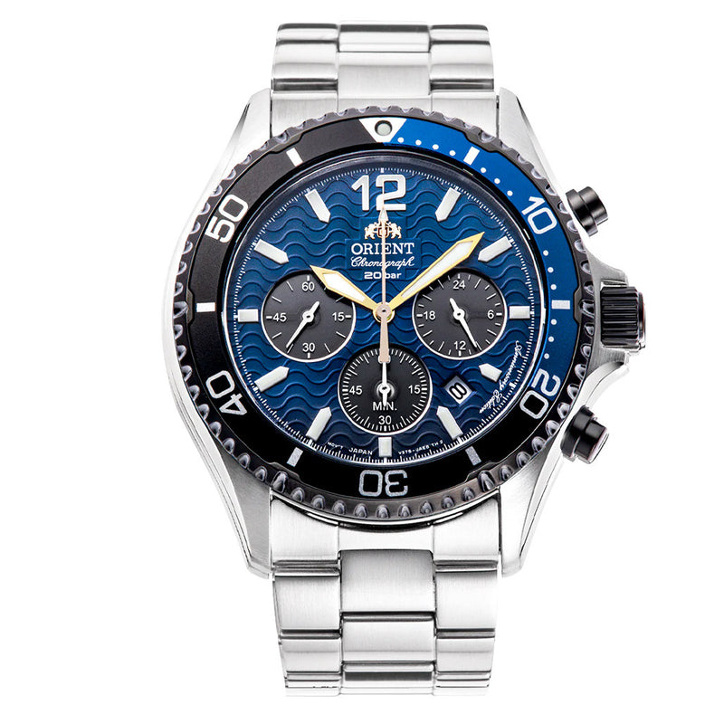 Orient Solar Quartz LE Chronograph Diver Watch with Blue Dial #RA-TX0208L10B