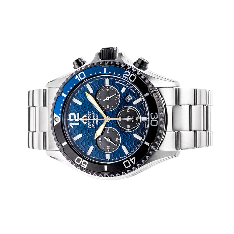 Orient Solar Quartz LE Chronograph Diver Watch with Blue Dial #RA-TX0208L10B