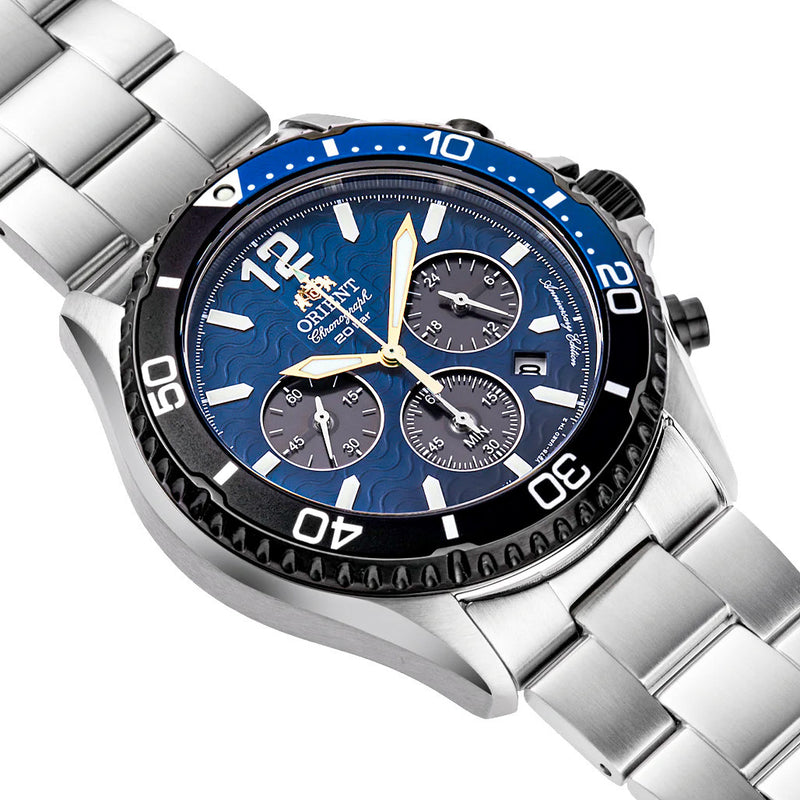 Orient Solar Quartz LE Chronograph Diver Watch with Blue Dial #RA-TX0208L10B