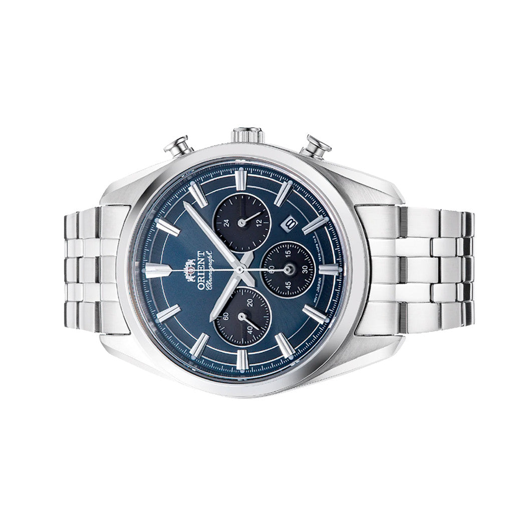 Orient TX03 Solar Quartz Chronograph Diver Watch with Blue Dial