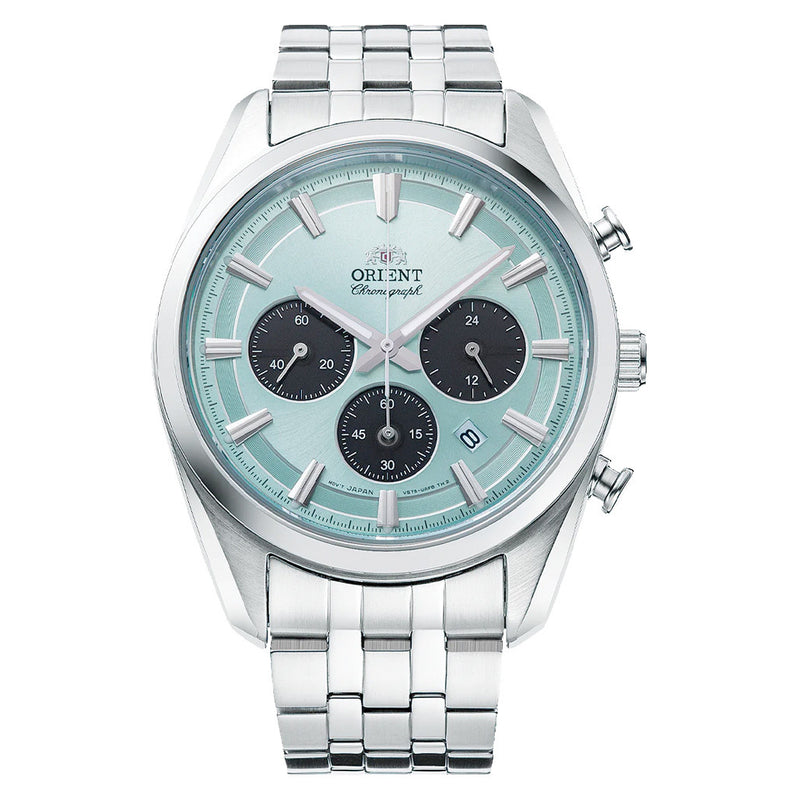 Orient TX03 Solar Quartz Chronograph Diver Watch with Ice Blue Dial #RA-TX0304L10B