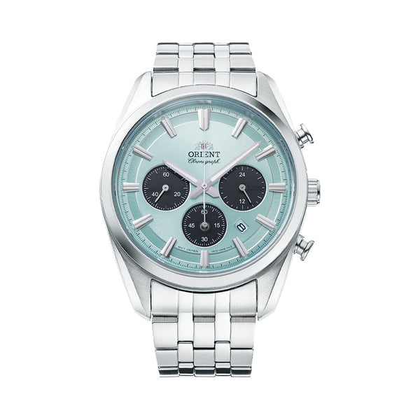Orient TX03 Solar Quartz Chronograph Diver Watch with Ice Blue Dial #RA-TX0304L10B