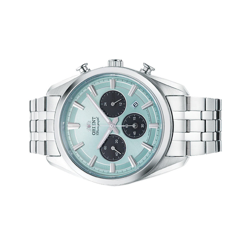 Orient TX03 Solar Quartz Chronograph Diver Watch with Ice Blue Dial #RA-TX0304L10B