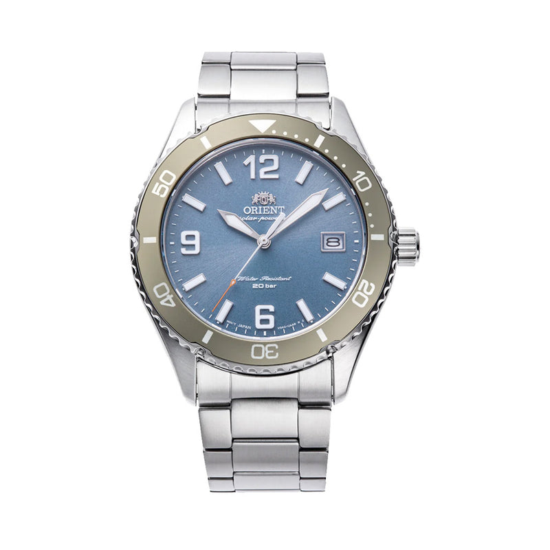Orient Solar Quartz Diver Watch with Blue Sunburst Dial #RA-WJ0002L10B