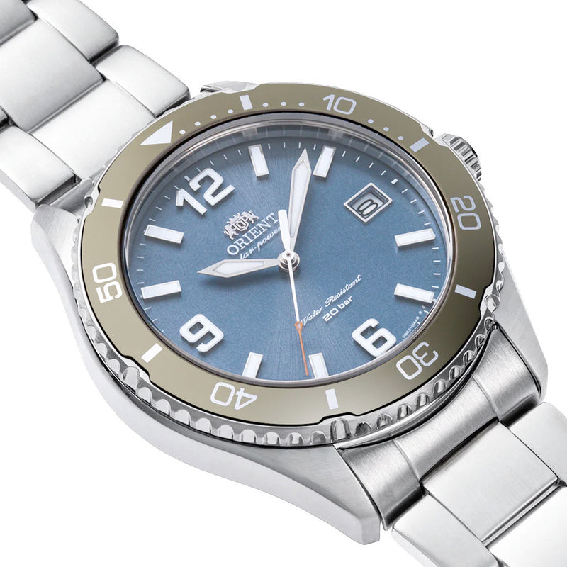 Orient Solar Quartz Diver Watch with Blue Sunburst Dial #RA-WJ0002L10B