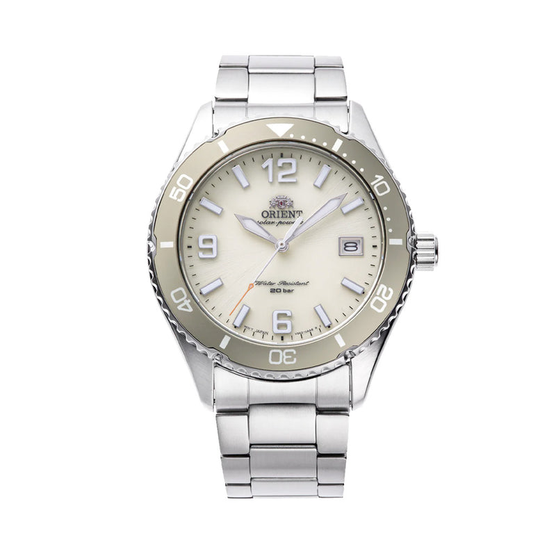 Orient Solar Quartz Diver Watch with Ivory Sunburst Dial #RA-WJ0003S10B