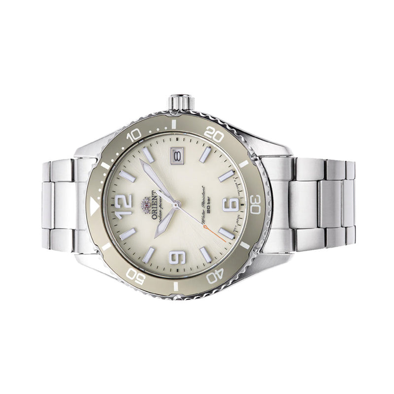 Orient Solar Quartz Diver Watch with Ivory Sunburst Dial #RA-WJ0003S10B