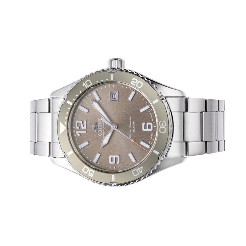 Orient Solar Quartz Diver Watch with Brown Sunburst Dial #RA-WJ0004Y10B