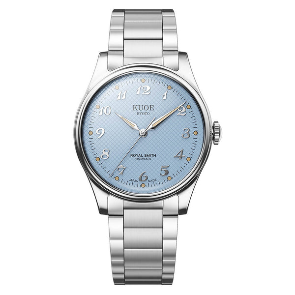 KUOE Royal Smith 90-006 Blue Dial Watch with Breguet Numerals #RS90006BG-SV-BL