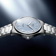 KUOE Royal Smith 90-006 Blue Dial Watch with Breguet Numerals #RS90006BG-SV-BL