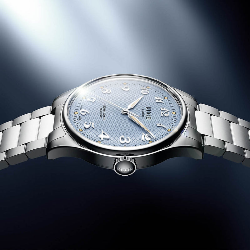KUOE Royal Smith 90-006 Blue Dial Watch with Breguet Numerals #RS90006BG-SV-BL