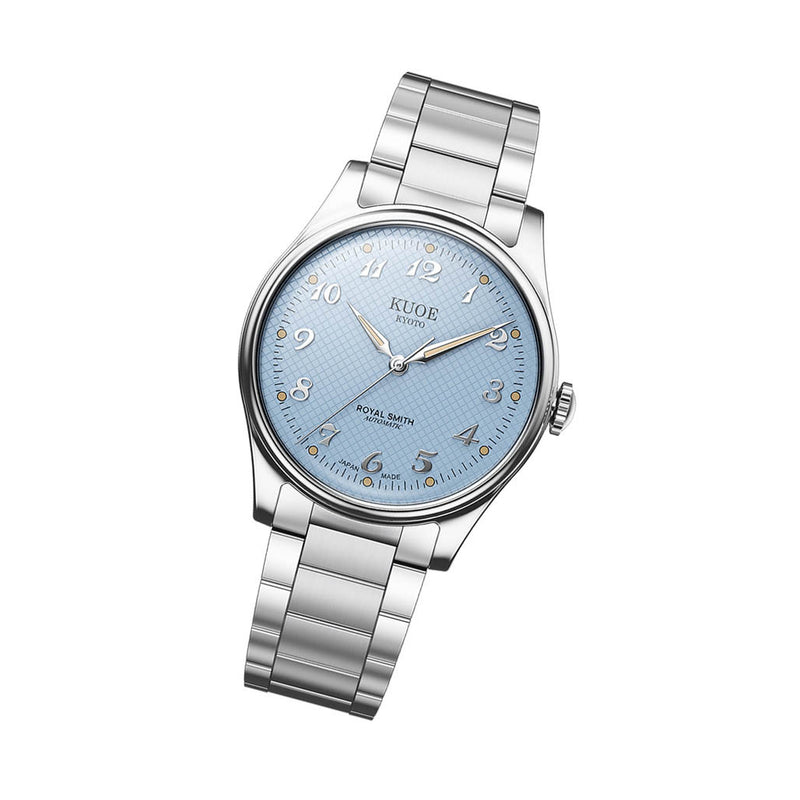 KUOE Royal Smith 90-006 Blue Dial Watch with Breguet Numerals #RS90006BG-SV-BL