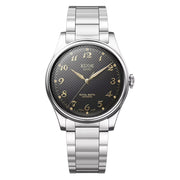 KUOE Royal Smith 90-006 Black Dial Watch with Breguet Numerals #RS90006BG-SV-BK