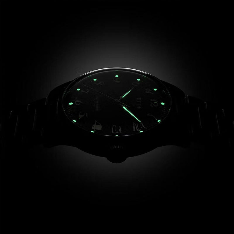 KUOE Royal Smith 90-006 Black Dial Watch with Breguet Numerals #RS90006BG-SV-BK
