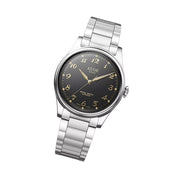 KUOE Royal Smith 90-006 Black Dial Watch with Breguet Numerals #RS90006BG-SV-BK