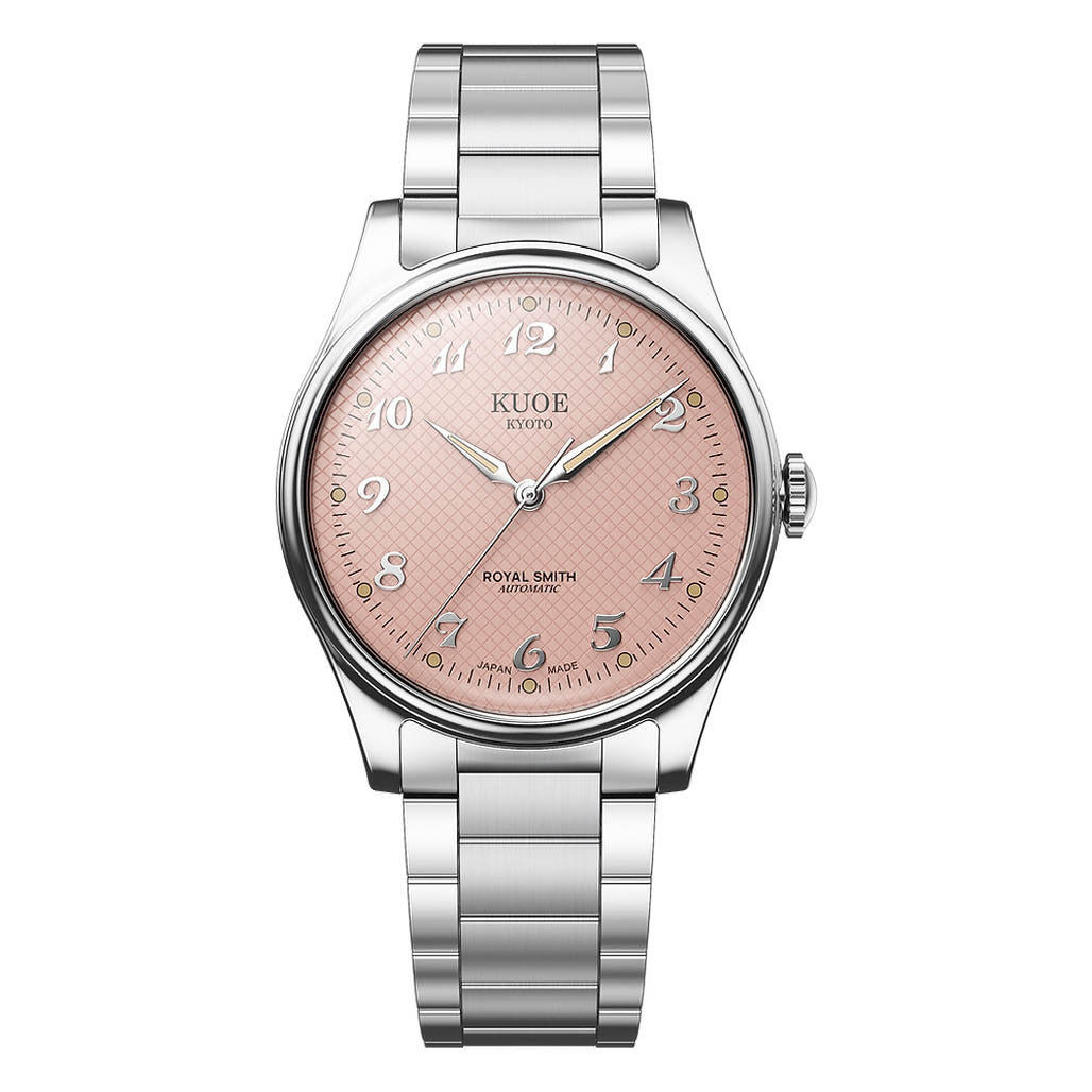 KUOE Royal Smith 90-006 Pink Dial Watch with Breguet Numerals