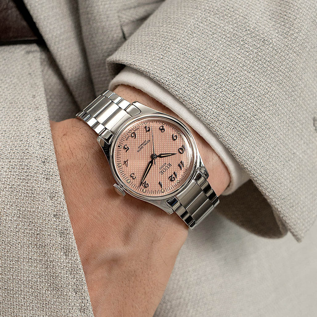 KUOE Royal Smith 90-006 Pink Dial Watch with Breguet Numerals