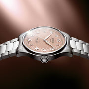 KUOE Royal Smith 90-006 Pink Dial Watch with Breguet Numerals #RS90006BG-SV-PK