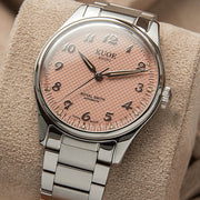 KUOE Royal Smith 90-006 Pink Dial Watch with Breguet Numerals #RS90006BG-SV-PK