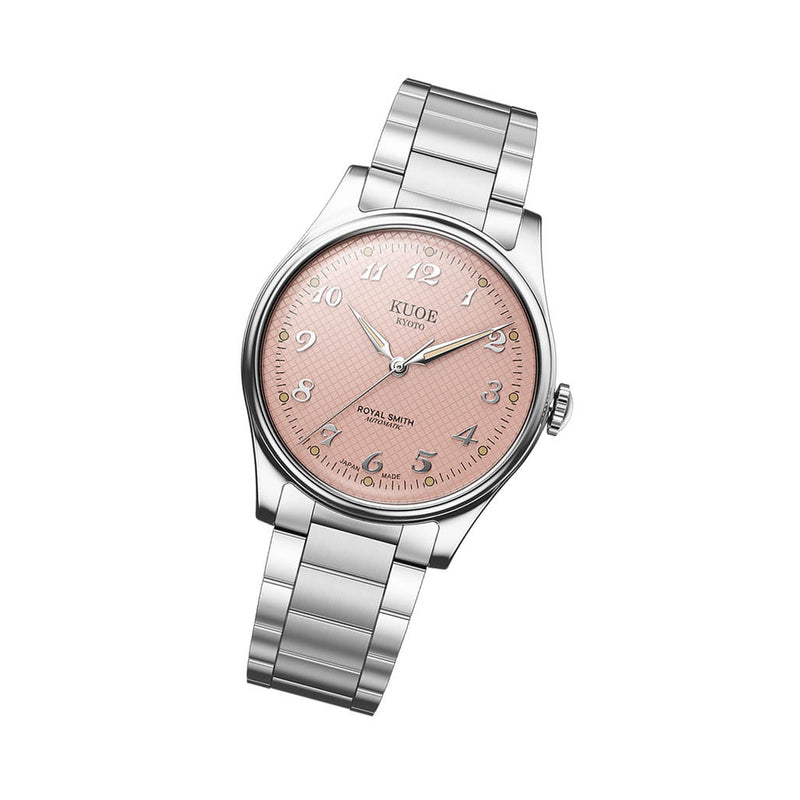 KUOE Royal Smith 90-006 Pink Dial Watch with Breguet Numerals #RS90006BG-SV-PK