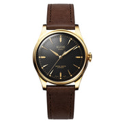 KUOE Royal Smith 90-006 Automatic 35mm Watch with Black Dial #RS90006C-GD-BK-IT-DBR