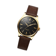 KUOE Royal Smith 90-006 Automatic 35mm Watch with Black Dial #RS90006C-GD-BK-IT-DBR
