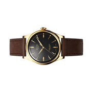 KUOE Royal Smith 90-006 Automatic 35mm Watch with Black Dial #RS90006C-GD-BK-IT-DBR