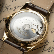 KUOE Royal Smith 90-006 Automatic 35mm Goldtone Watch with Ivory Dial #RS90006C-GD-IV-IT-DBR-SA