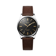 KUOE Royal Smith 90-006 Automatic 35mm Watch with Black Dial #RS90006C-SV-BK-IT-DBR