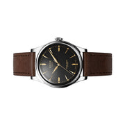KUOE Royal Smith 90-006 Automatic 35mm Watch with Black Dial #RS90006C-SV-BK-IT-DBR