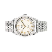 KUOE Royal Smith 90-008 Silver 34mm Dress Watch with Ivory Dial #RS90008-SV-GD