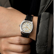 KUOE Royal Smith 90-008 Silver 34mm Dress Watch with Ivory Dial #RS90008-SV-GD