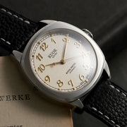 KUOE Royal Smith 90-008 Silver 34mm Dress Watch with Ivory Dial #RS90008-SV-GD