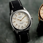 KUOE Royal Smith 90-008 Silver 34mm Dress Watch with Ivory Dial #RS90008-SV-GD